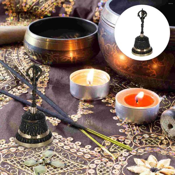 Articoli per feste Decorazioni vintage Anello a mano Campana in metallo Telefono da tavolo Buddismo decorativo Agitazione da tavolo