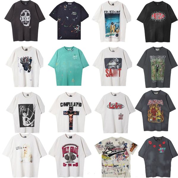 T-shirt da uomo Designer Y2K Camicia Lavata Magliette Harajuku Donna Manga Stampa Tops Tees per l'estate Gothic Streetwear