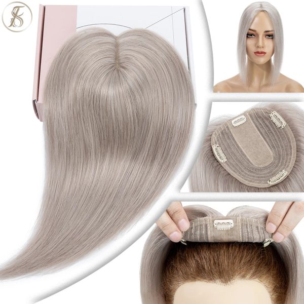 Toppers de cabelo 10x12cm, mulheres europeias, prótese de cabelo, cabelo humano, perucas naturais, base de seda, clipe em extensões de cabelo