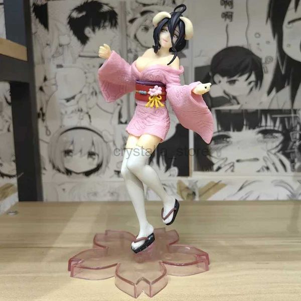 Anime manga iblis albedo figurka succubus sakura kimono saniye dziewczyna model figurki anime pvc gk zabawki dla dzieci dekoracja stou na prezenty 240319