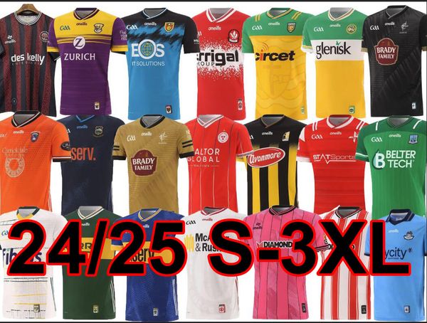 S-3XL 2024 Nuovo GAA Derry City Kildare Ciobraio Armagh Kilkenny Louth Shelbourne Antrim Rugby Football Hurling Maglia da allenamento per uomo