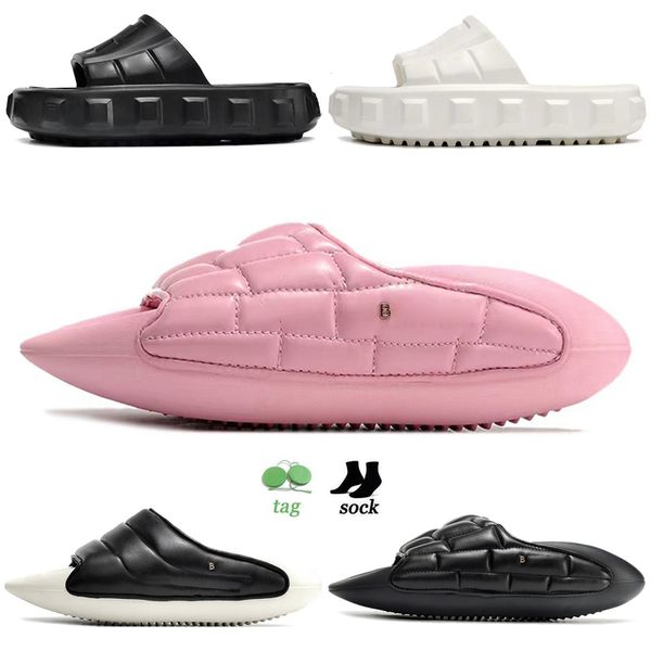 B-IT Sandálias de designer de luxo Mulheres Homens Sapatos de plataforma de couro de borracha Chinelos Ari-borracha Preto Branco Rosa Oreo Flat Slides Beach Sandale Sandles Tamanho 36-45