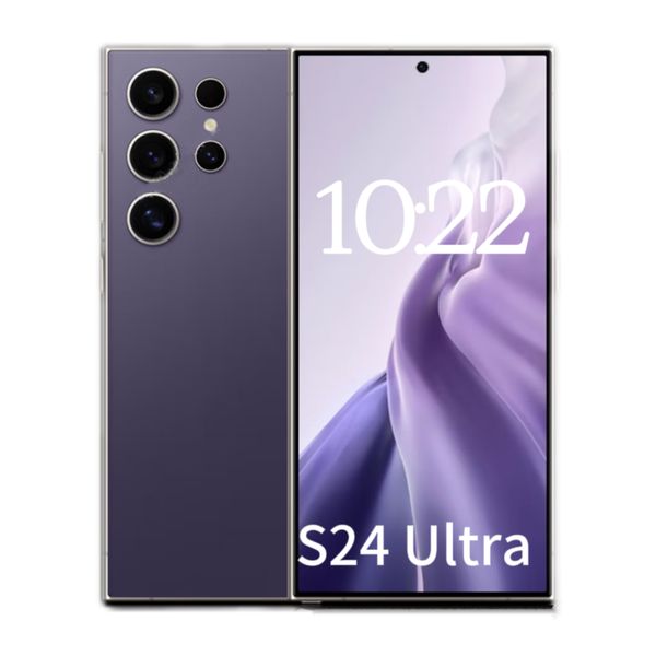 6 ГБ 128GB S24 Ultra 5G Смартфон смартфона US EU 4G LTE 6.8 Полноэкранный отверстие HD Android 14 Octa Core 256 ГБ 512 ГБ 1 ТБ отпечатка пальца ID GPS Titanium Black Black