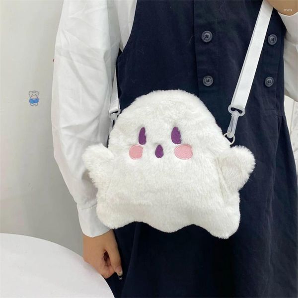 Totes feminino fofo bolsa de telefone alça ajustável pequeno fantasma bolsa casual engraçado feminino versátil