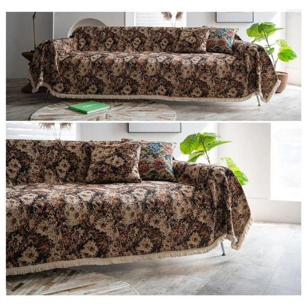 Coprisedia Decorazione moderna per divano Fodera protettiva per mobili vintage in fattoria con motivo squisito per divano a forma di L universale