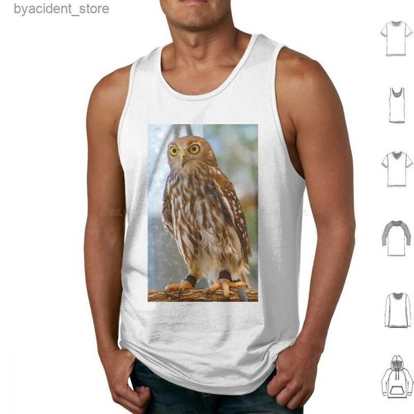 Regatas masculinas OwlS Tank Tops Colete Sem Mangas Pássaro Flores Coração Hoot Indigo Love Owl Padrão Sandygrafik Dia dos Namorados Abrigo Folk Roxo L240319