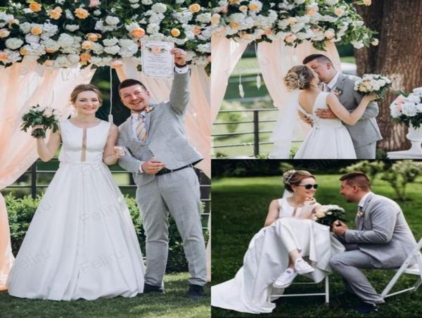 País jardim mancha vestidos de casamento 2020 jóia sem mangas aberto volta varredura trem modesto simples uma linha vestidos de noiva vestido de novi8575279