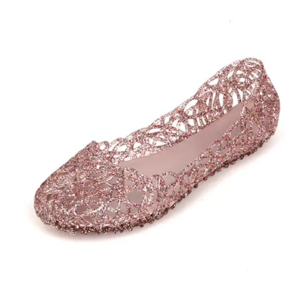 Фластики Lady Low Price Mary Jean Jelly Shoes grable Toe Dazzling Ballet Flats Daily Cutouts Pvc мягкий удобный Slipon Blue 4336 23 см.