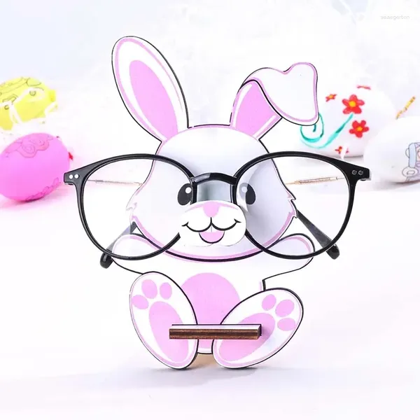 Sonnenbrillenrahmen Oaoleer 3D Osterei Brillen Lagerregal Cartoon Holzschnitzerei Brillen Organizer Persönlicher Displayhalter