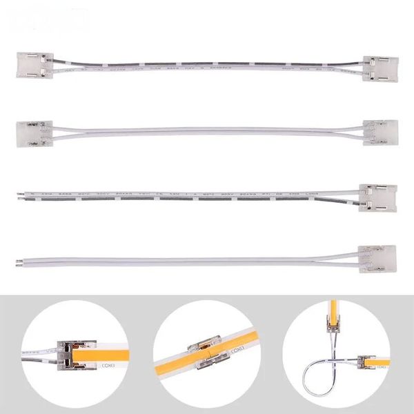 Acessórios de iluminação 5pcs 8mm 10mm 2pin transparente LED Strip Connector para 2835 3528 COB Lights IP20 Single Dual End ConnectorsOther LL