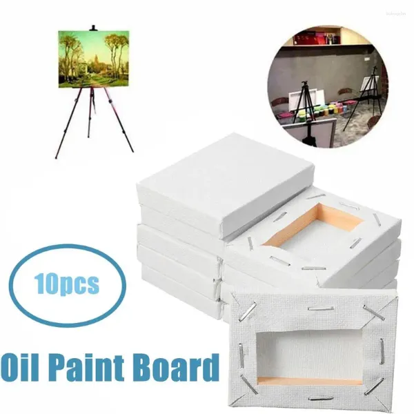 Quadros 10 pcs pequeno esticado para pintura acrílica de óleo preparado branco artista quadro de lona suprimentos de pintura