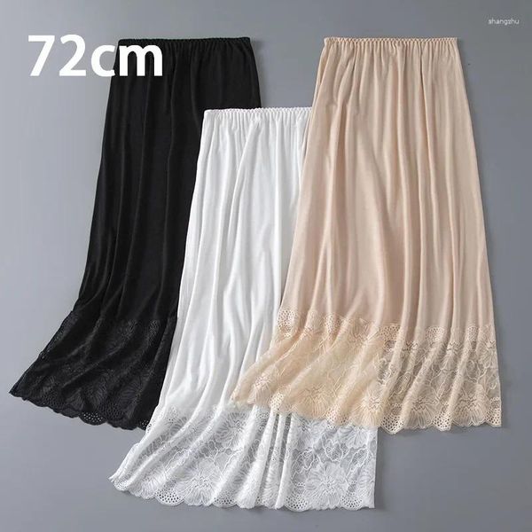 Damen-Nachtwäsche, halbe Slips, elastische Taille, einfarbig, Modal-Unterrock, Spitzenbesatz, Rock unter Kleidern, Mini-Slip-Kleid, Petticoat