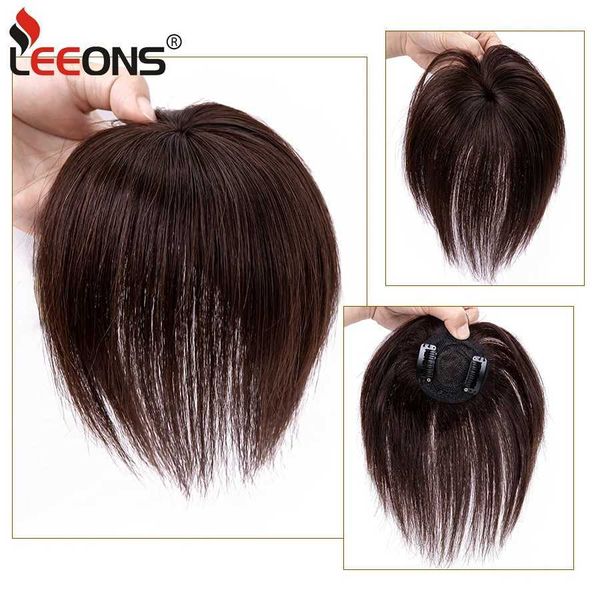 Synthetische Perücken, synthetische Perücken, Leeons, synthetische Clip-in-Haarteile für Frauen, kurze, glatte Haarteile mit freiem Teil, für leichten Haarausfall, Volumenabdeckung, schwarzes Haar, 240327