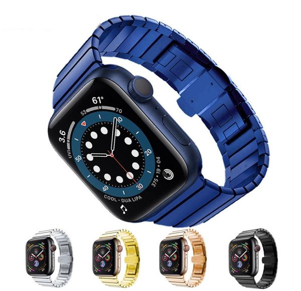 Pulseira de aço inoxidável de luxo para apple watch band 44mm 40mm homem metal borboleta link pulseira iwatch série 7 6 se 5 4 3 23674873