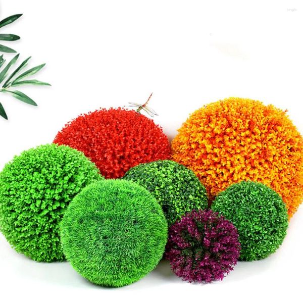 Fiori decorativi Palle topiaria per piante artificiali realistiche in plastica Facile da pulire Durabilità di lunga durata Verde elegante 35 cm