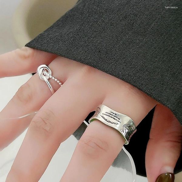 Anelli a grappolo WEDHOC 925 Sterling Silver Avocado Green Sandwich Lettera Ridimensionabile Anello di apertura per le donne Gioielli di lusso Regalo del partito