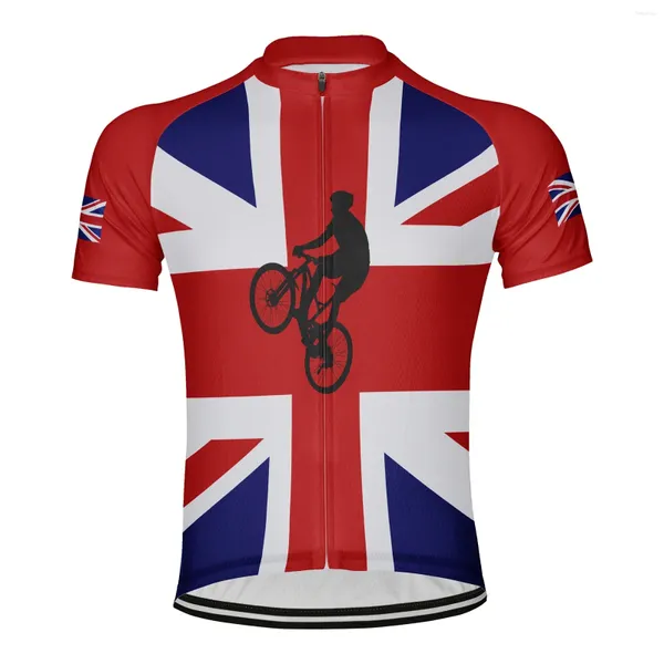 Yarış Ceketleri Birleşik Krallık Adam Bisiklet Forması Kısa Kollu Yaz Bisiklet Gömlek Bisiklet Giyim Dağ Yol Kıyafetleri Nefes Bitebilir MTB Giyim