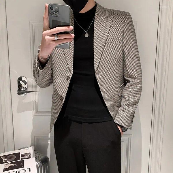 Abiti da uomo Moda Slim Giacca da abito europeo americano con bottone singolo Autunno e inverno Stile maturo di alta qualità Business casual