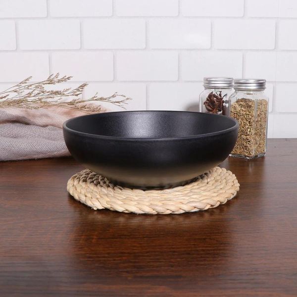 Set di stoviglie Ciotola per ramen in melamina Ciotole per zuppa in stile giapponese Set grandi per tagliatelle Piatti asiatici Nero 175 cm