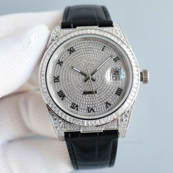 orologio automatico da uomo di ghiaccioorologio da uomo di lusso fuori orologio superclone per uomo datejust di alta qualità data giorno orologio da uomo V7OV movimento meccanico uhr corona busto giù moZBTO