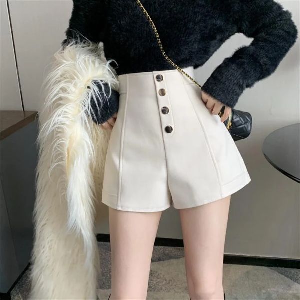 Stivali pantaloncini da donna Skinny White Boot White High Wit Wide Elastic Short Pantaloni per la donna per indossare normali Y2K Harajuku Elasticty Hot