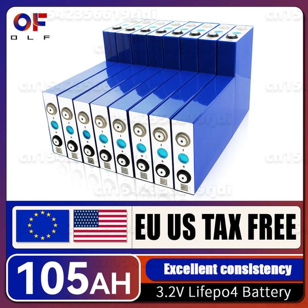 EU US Lager Brandneue 105Ah Lifepo4 Batterie 3,2V Grade A wiederaufladbare Li-Ionen-Zelle für DIY 12V 48V Akku RV Golfwagen Boot