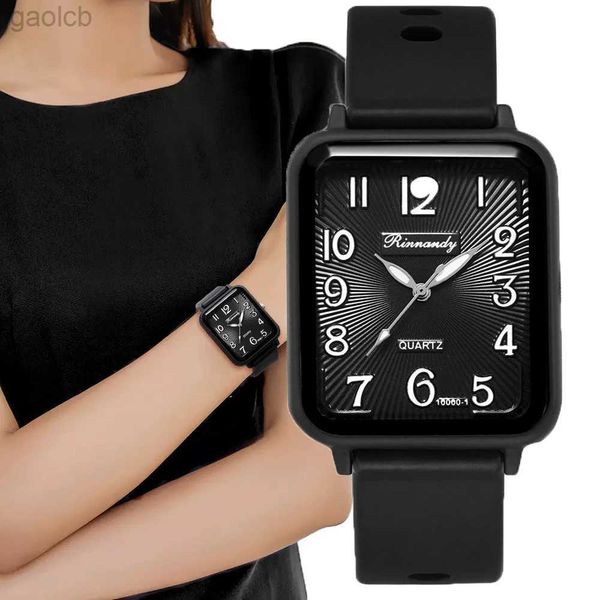 Relógios de pulso moda senhora vendas quentes marcas relógios lazer retângulo digital simples mulheres relógio de quartzo esportes pulseira de silicone senhoras relógio 24319