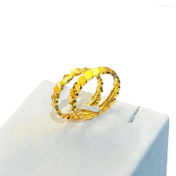 Cluster Ringe 14k Gold Farbe Liebe Drachen Skala Reiche Nest Form Ring Gor Frauen Hochzeit Verlobung Reine Feine Schmuck Geschenke