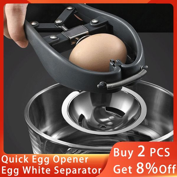Cortador de casca de ovo easytouse 304, abridor de aço inoxidável, batedor rápido, utensílios de cozinha, separação branca 240307