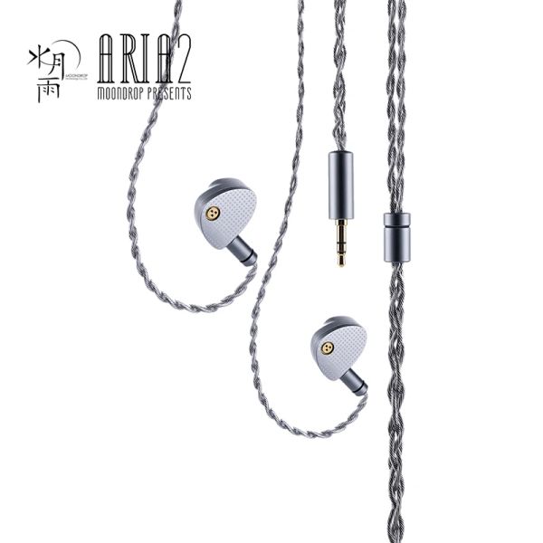 Fones de ouvido moondrop aria 2 fones de ouvido de alto desempenho lcp diafragma dinâmico iems 3.5/4.4mm 0.78 2pin aria2 fone de ouvido