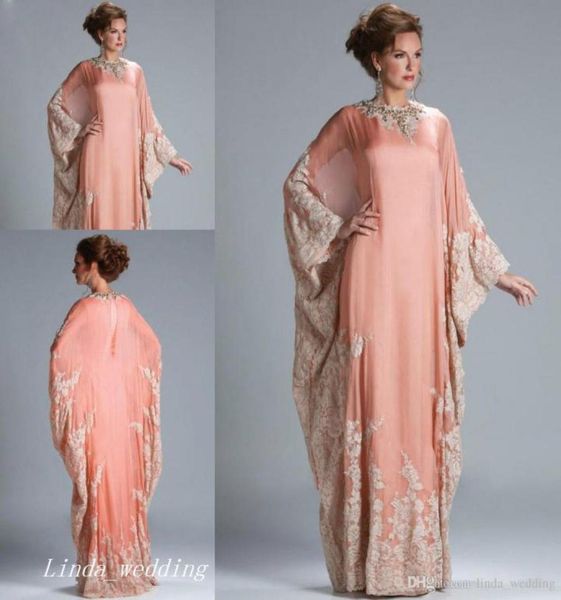 2019 novo coral abaya muçulmano marroquino dubai kaftan vestido de noite gola alta vestido de festa feminino dress7804746