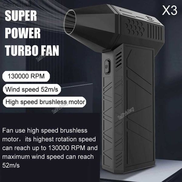 Elektrik Fanları 3nd Nesil X3 Şiddetli Üfleme Mini Turbo Jet Fan Handheld Fırçasız Motor 130000 RPM Rüzgar Hızı 52m/s Endüstriyel Kanal Fanc24319