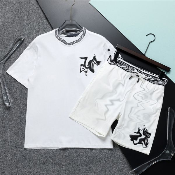 Verão de alta qualidade designer masculino roupas esportivas casual pequeno tripulação pescoço masculino e feminino manga curta pulôver roupas esportivas design terno tamanho europeu M-3XL QP015