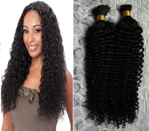 Capelli umani per intrecciare alla rinfusa senza accessorio 200 g intrecciatura profonda di capelli umani ricci senza trama 2 pezzi intrecciatura brasiliana di capelli alla rinfusa senza trama2678443