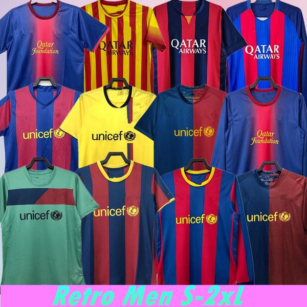 Maglia da calcio retrò Barcellona RONALDINHO A.INIESTA 01 02 03 04 05 06 07 Maglia da calcio vintage 100esima Maglia da calcio a maniche lunghe ritorno al passato Maillots Kit corto da calcio