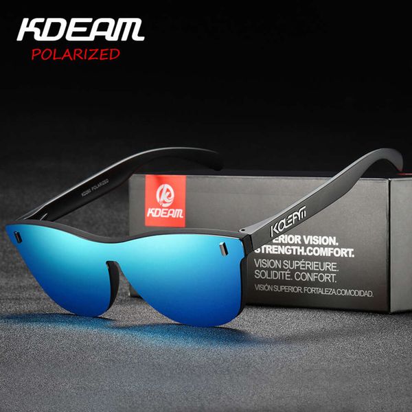 Дизайнерские очки Kdeam Солнцезащитные очки со встроенными линзами в оправе Hd Поляризованные мужские и женские спортивные очки на открытом воздухе