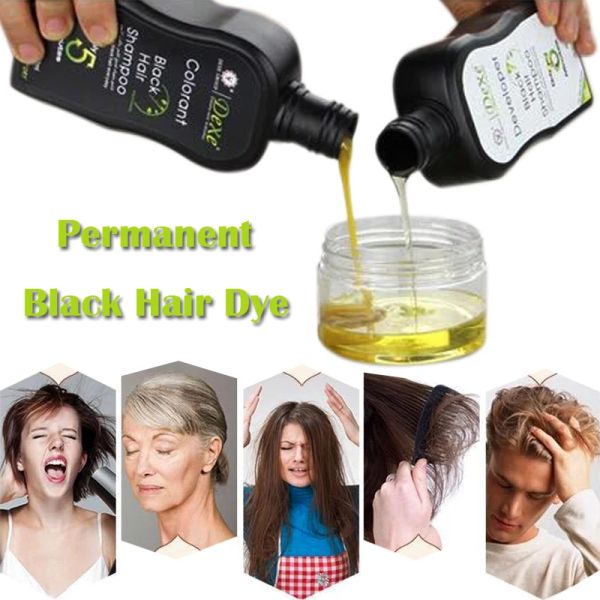 Cor crossborder a + b kit de tintura de cabelo rápido denso reparação de cabelo configuração de cabelo planta fibra de cabelo shampoo essência de planta natural uma caixa de
