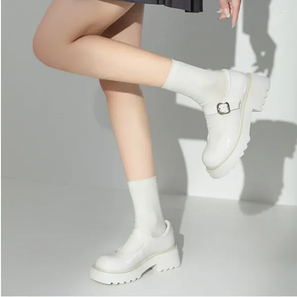 Sapatos de vestido Ciciyang Plataforma Mary Janes Mulheres Vaca Couro 2024 Primavera Rodada Toe Senhoras Bomba Chunky Sole Feminino Lolita Handmade