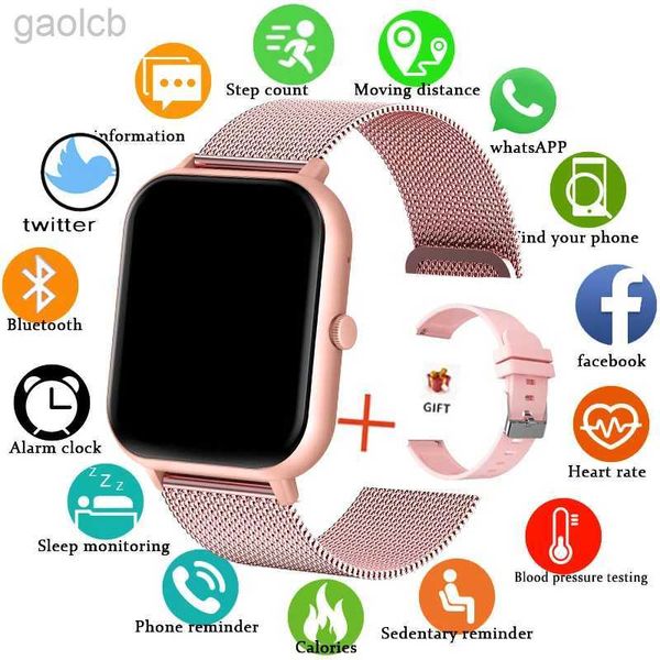 Bilek saatleri 2024 Yeni Akıllı Saat Kadın Bluetooth Çağrı Fitness Tracker Su Geçirmez Spor Akıllı Saati Moda Bayanlar Erkek Akıl Swatch Kadın 24319