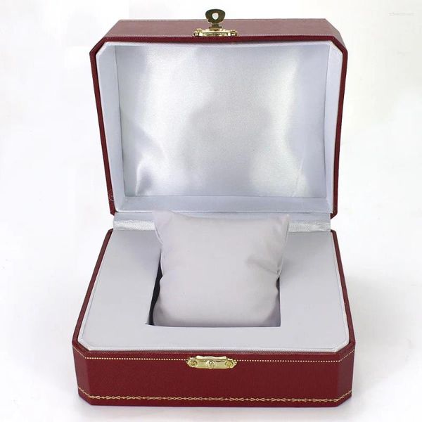 Scatole per orologi Fornitura personalizzata Flip Scatola rossa di lusso Confezione di gioielli di fascia alta Borsa pronta in fabbrica Orologi con striscia di acciaio 904L all'ingrosso