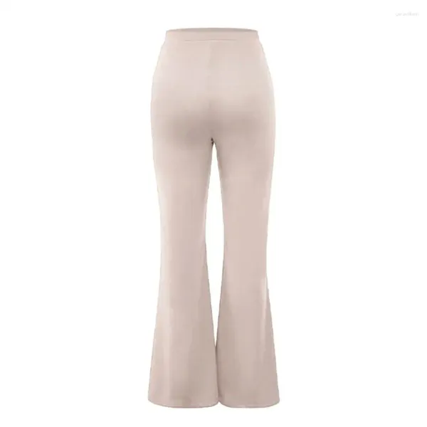 Pantaloni da donna Soft Touch da donna a vita alta svasati per pantaloni streetwear eleganti con tessuto elastico tinta unita primaverile