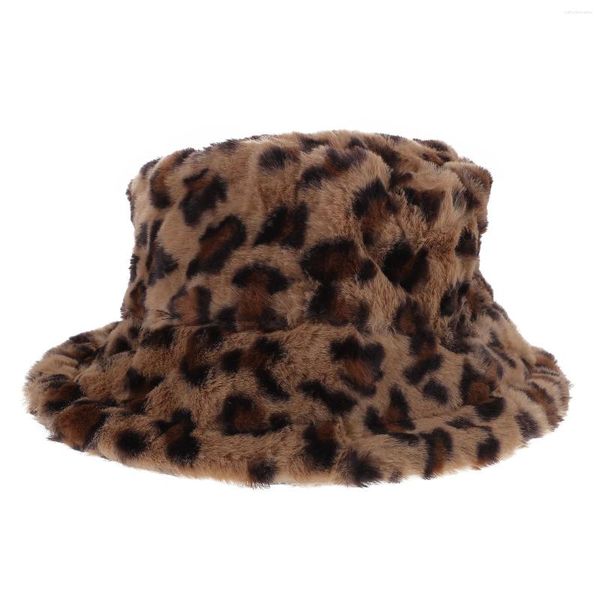 Береты, милые и милые леопардовые панамы, женские шапки Miss Fur, плюшевые рыбацкие шапки