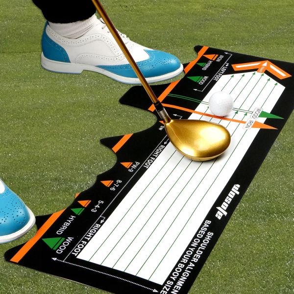 Aids Golf Swing Standing Mat Mat Prática de golfe portátil Colocando o estante de treinador Posição para iniciante Assist Location Position Correção do treinador