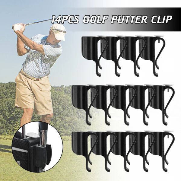 AIDS 14PCS Golfbeutel Clip Putter Klemmhalter Putschallmarker Organizer Haltbar schwarzer Golfzubehör Golfzubehör