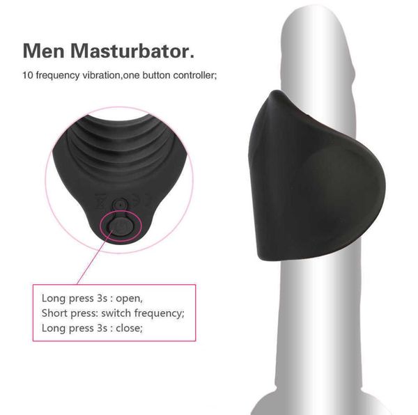 SS22 Sexspielzeug Massagegeräte Männer Penis Extend Vibration Trainer USB Ladegerät Männliche Verzögerung Training Eichel Vibrator 10 Geschwindigkeit Sex Maschine Adul5795535