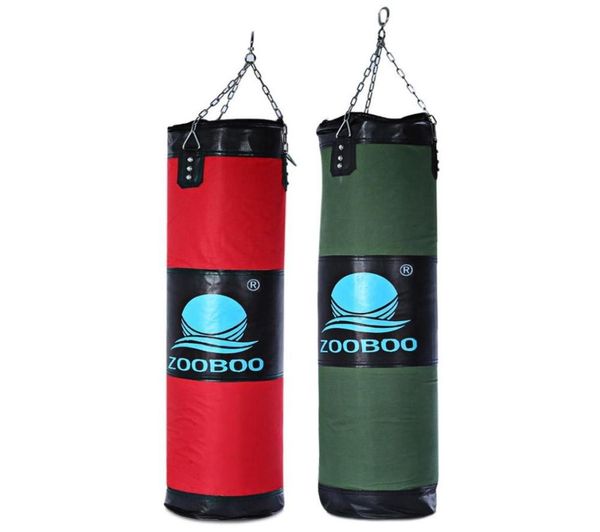 100cm saco de boxe saco de areia fitness sacos de areia impressionante gota oco saco de areia vazio com corrente treinamento de arte marcial soco alvo5929263