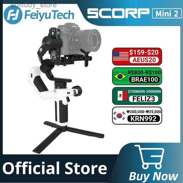 Стабилизаторы FeiyuTech SCORP Mini 2 Встроенный 3-осевой ручной универсальный шарнирный стабилизатор для A7III 12 iPhone 15 Pro AI Tracker Q240319