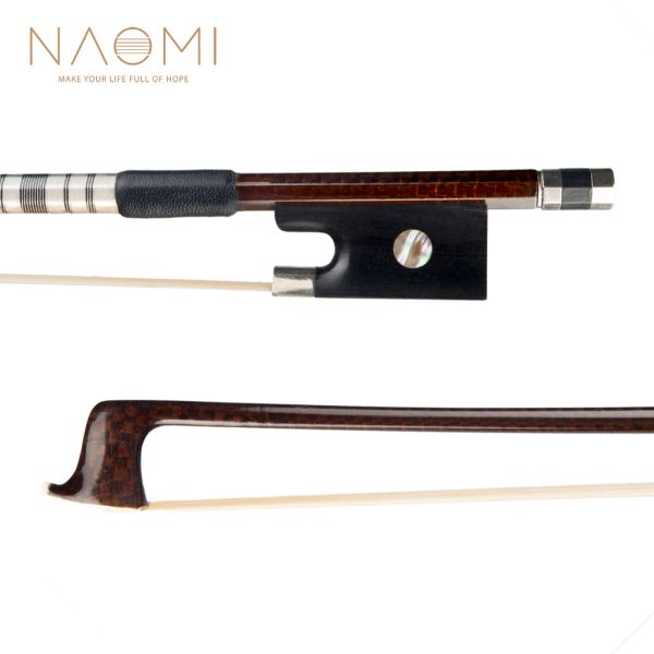 Chitarra NAOMI Advanced 4/4 Violino/Violino Griglia Arco Arco in fibra di carbonio Bianco Mongolia Crine Pelle di pecora Grip Ebano Rana Uso durevole