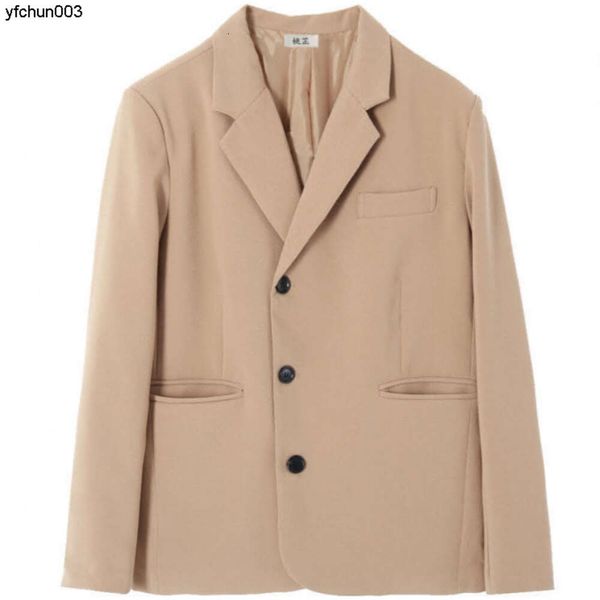 Schwarze Anzugjacke für Damen im Frühling und Herbst, neue koreanische Version, locker, modisch, einreihig, Khaki, Weiß, Student