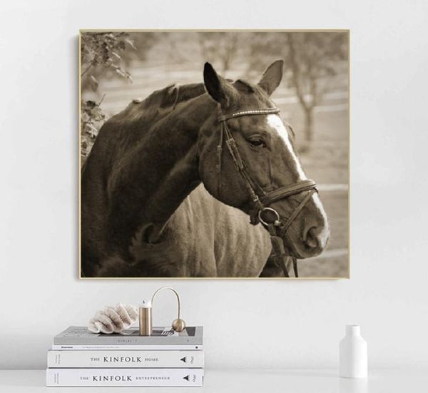 Vintage Horse Poster Tela Pittura Wall Art Immagine animale HD Stampa per soggiorno Camera da letto Decorazione Cuadros No Frame1325831